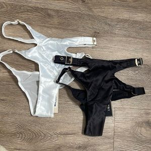 Satin buckle brazillian lingerie bottoms